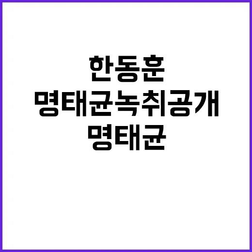 한동훈 명태균 녹취 공개 후 침묵의 이유!