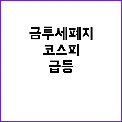 코스피 금투세 폐지…