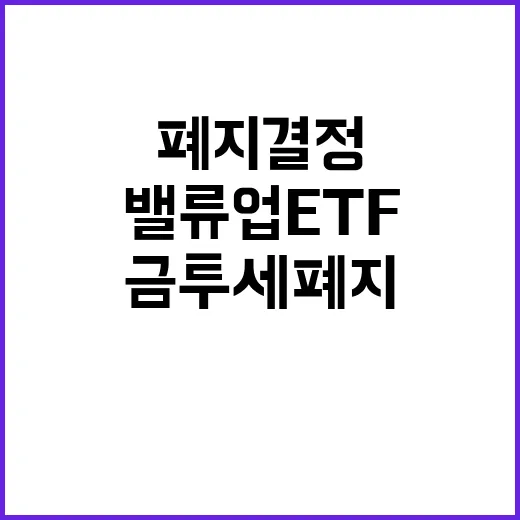 밸류업 ETF 출격 이재명 금투세 폐지 결정!