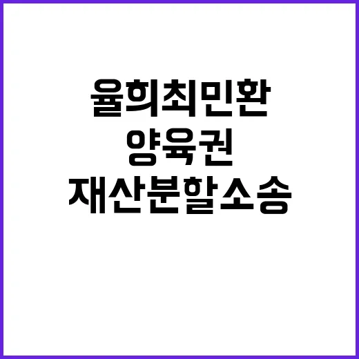 율희 최민환 자녀 양육권과 재산분할 소송 전개!