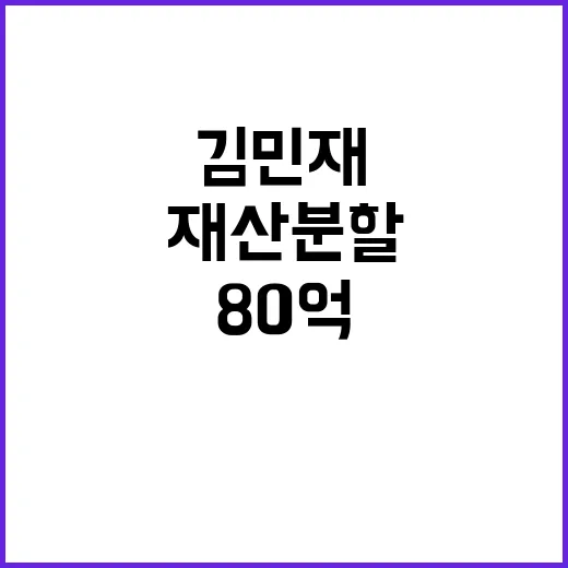 “재산분할 규모” 김민재 80억 대 500억 충격!