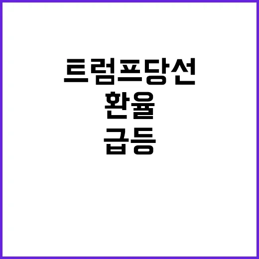 환율 급등 트럼프 당선의 충격적 영향은?