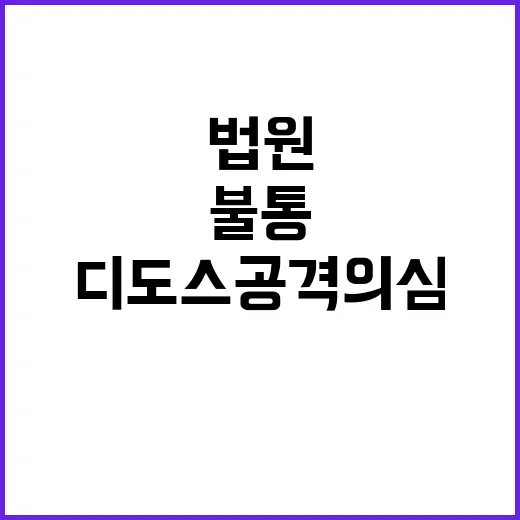 법원 홈피 불통 디도스 공격 의심? 사법 기능은!