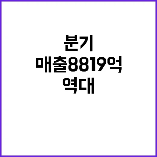 셀트리온 매출 8819억 기록…역대 최대 분기 성과!