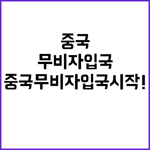 중국 무비자 입국 …