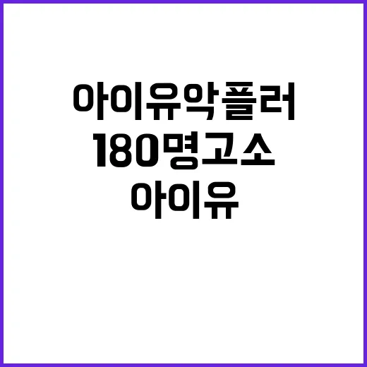 아이유 악플러 180명 고소 사건의 진실은?