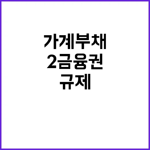 가계부채 주범 분석 2금융권의 규제 심화!