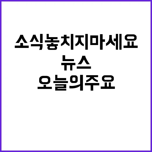 뉴스투나잇 오늘의 주요 소식 놓치지 마세요!