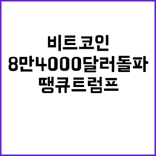 비트코인 땡큐 트럼프로 8만4000달러 돌파!