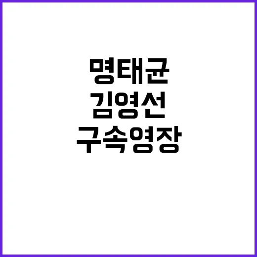 구속영장 명태균·김영선 정치자금법 위반 소식!