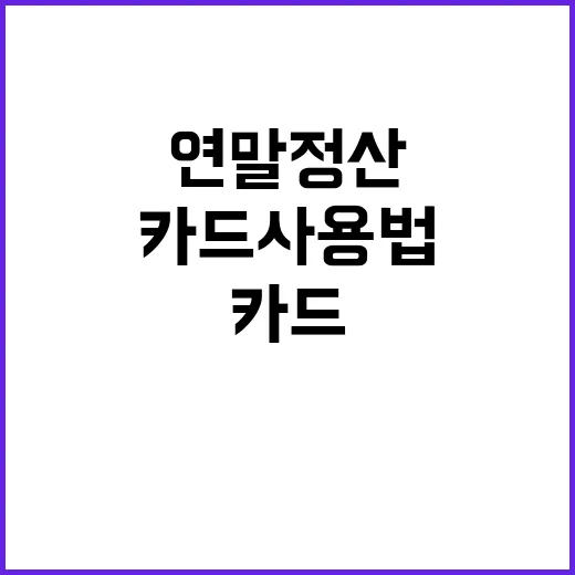 연말 정산 비밀 카드 사용법 공개!