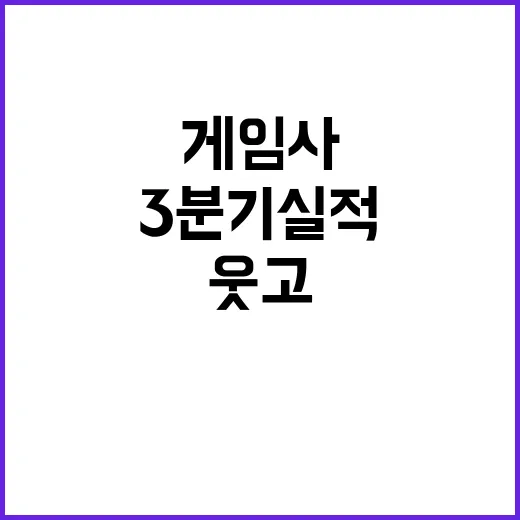 게임사 3분기 실적…