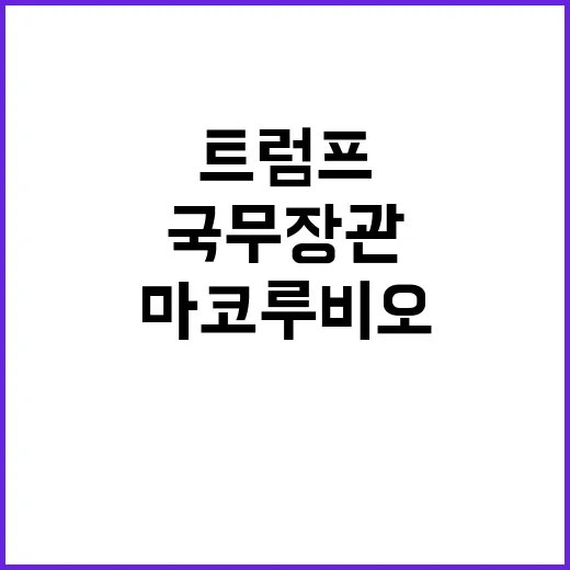 트럼프 2기 국무장관 마코 루비오 가능성 크다!