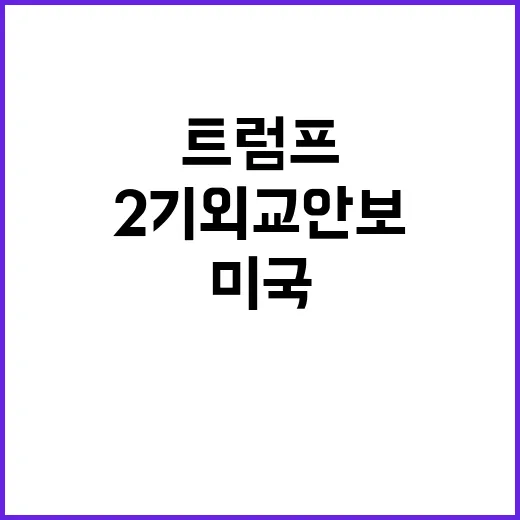 트럼프 2기 외교 안보 투톱 미국 우선주의 시작!