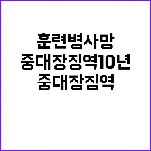 훈련병 사망 중대장…