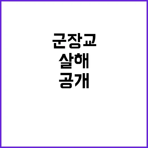 위조번호판 군 장교의 살해 사건 뒷이야기 공개!