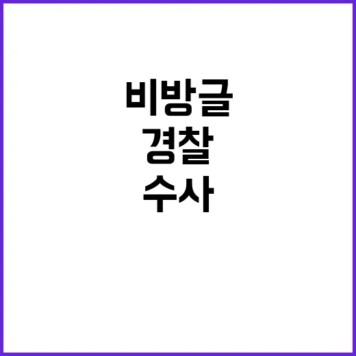 한동훈 비방글 윤부부와 경찰 수사 시작!