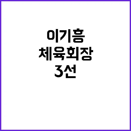 체육회장 이기흥 3선 도전 유보 결정 밝혀!