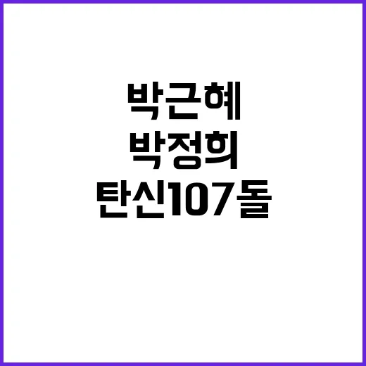 박정희 탄신 107돌 박근혜 발언에 놀라다!