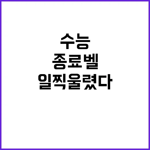 수능 종료벨 담당자 실수로 2분 일찍 울렸다!