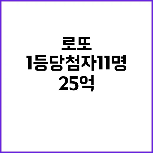 로또 1등 당첨자 11명 25억 대박 소식!