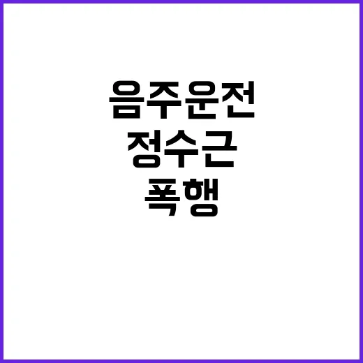 폭행 사건 정수근 음주운전 혐의까지 추가!