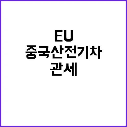 중국산 전기차 관세 EU와 기술적 합의 달성!