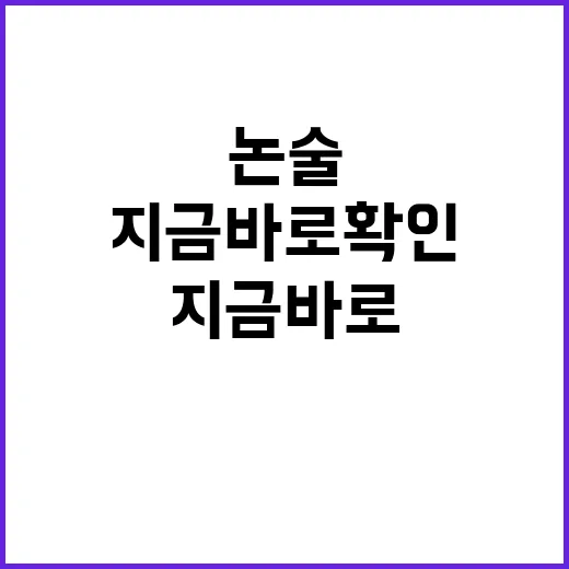 수험생들 논술 끝! 지금 바로 확인하세요!