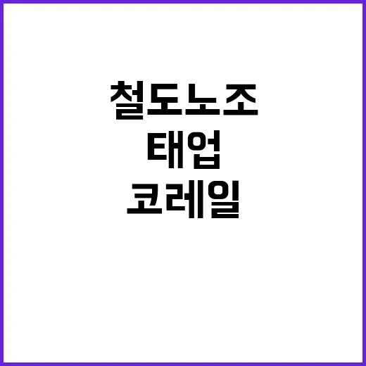 철도노조 태업 열차 지연과 코레일 긴급 대응!