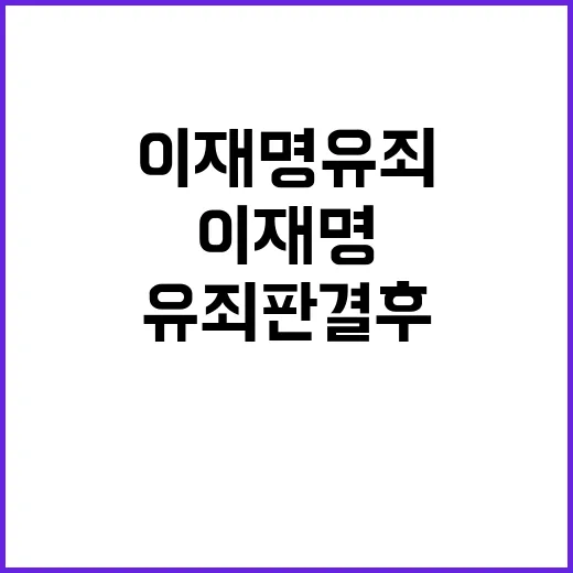 이재명 유죄 판결 후 강한 의지 드러내다!