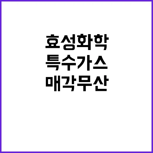 효성화학 특수가스 실적 악화로 매각 무산 결정!