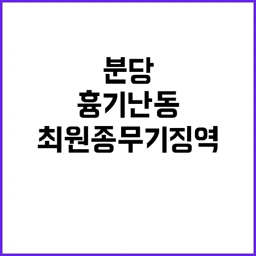 ‘분당 흉기 난동’ 진실 최원종 무기징역 결말!