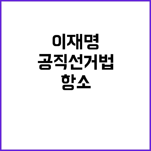 이재명 항소 성공하면 공직선거법 위기 회피!