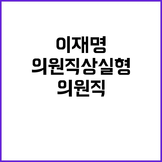 이재명 의원직 상실형 항소로 새로운 국면 전개