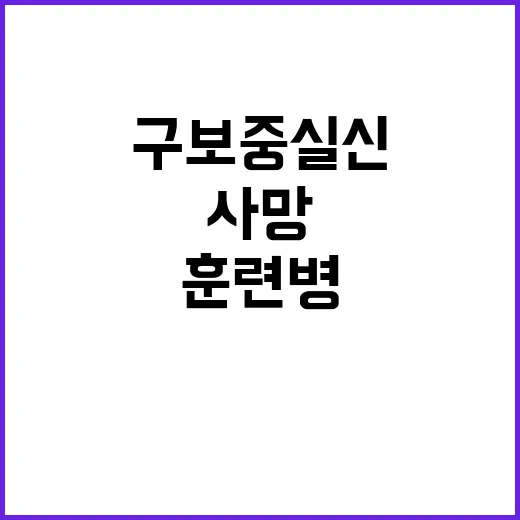 훈련병 구보 중 실…