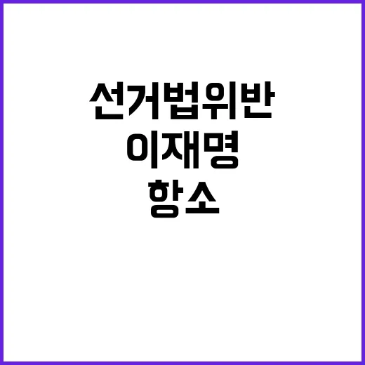 선거법 위반 이재명 항소 뒤의 숨겨진 이야기!