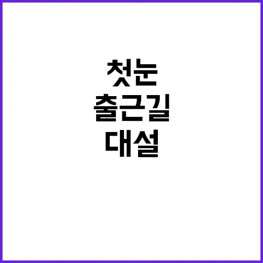 첫눈 서울 출근길 대설 유의! 겨울 추위 계속!