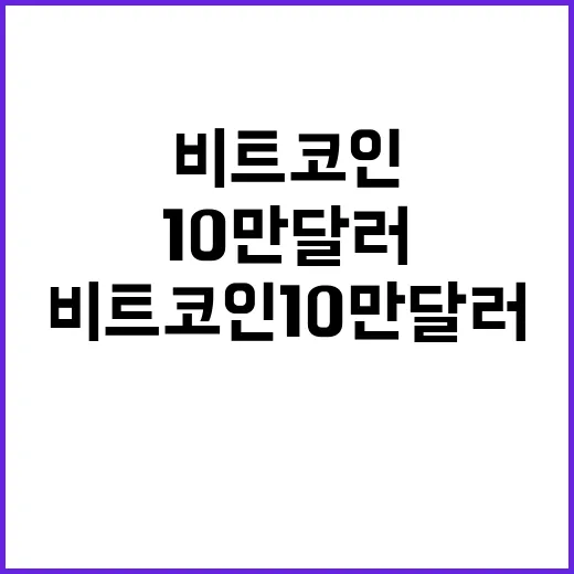 “비트코인 10만 달러 가까이 갔던 순간!”