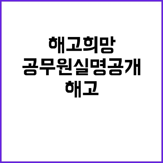 구조조정 예고 해고 희망 공무원 실명 공개!