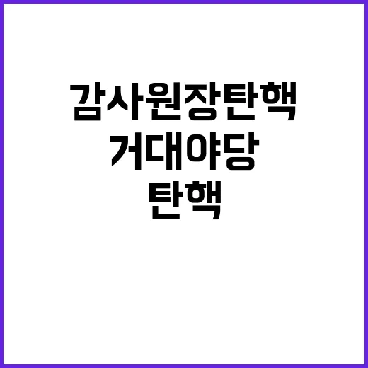 거대 야당 감사원장 탄핵 날선 주장 공개!