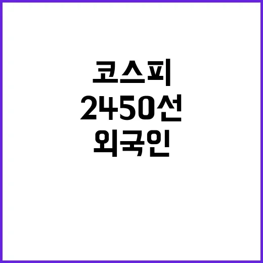 코스피 외국인 팔자…