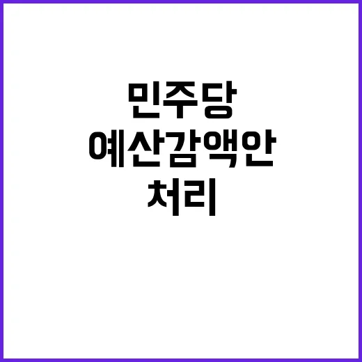 민주당 예산 감액안…