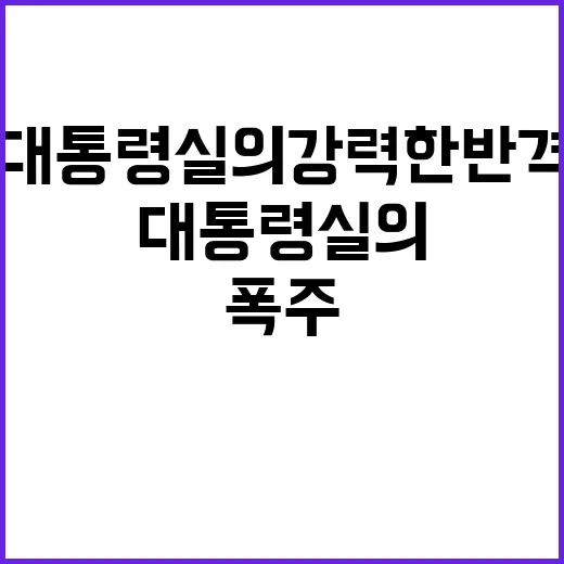 예산 폭주 대통령실의 강력한 반격과 야당의 요구!