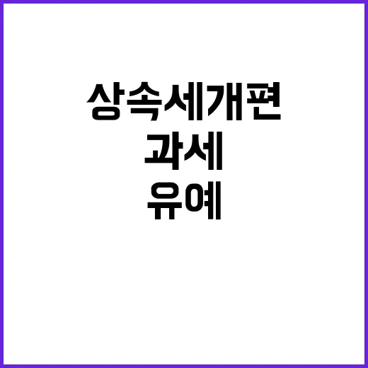 상속세 개편 결국 …