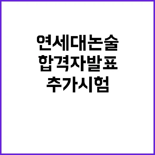 연세대 논술 합격자 발표 추가시험 예정대로 진행!