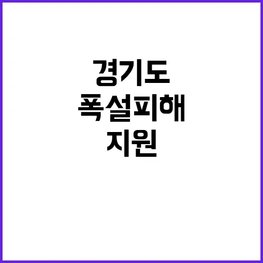 폭설 피해지역 경기…