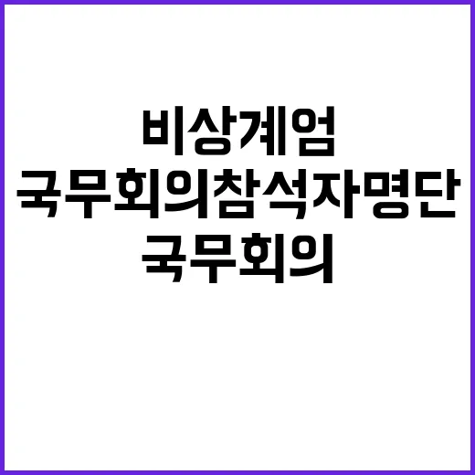 비상계엄 국무회의 …