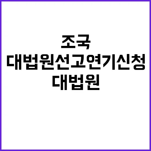 조국 대법원 선고 …