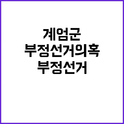 부정선거 의혹 계엄…