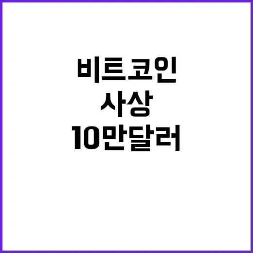 비트코인 급등 사상 최초 10만 달러 임박!